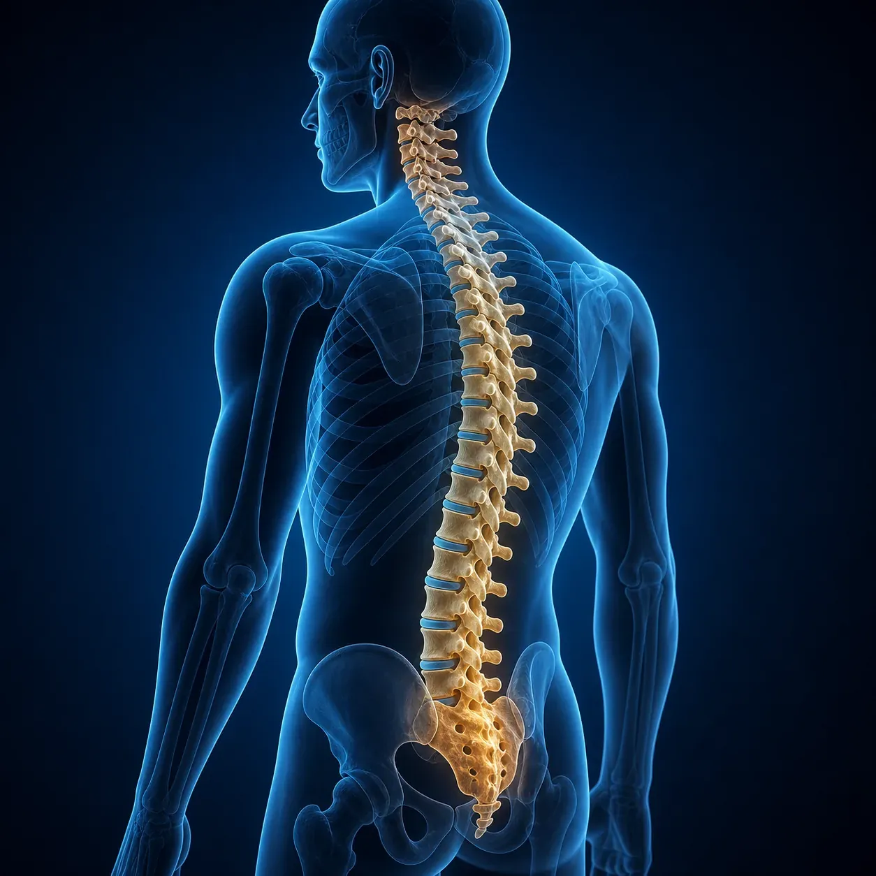 Ilustración médica de columna vertebral