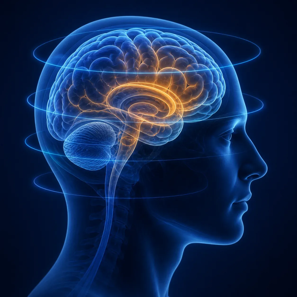 Ilustración médica de cerebro para estudios de neuroimagen