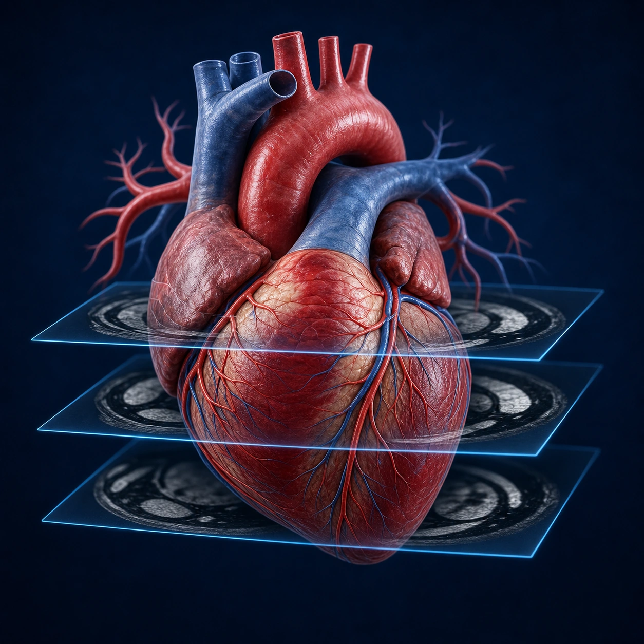 Ilustración anatómica del corazón