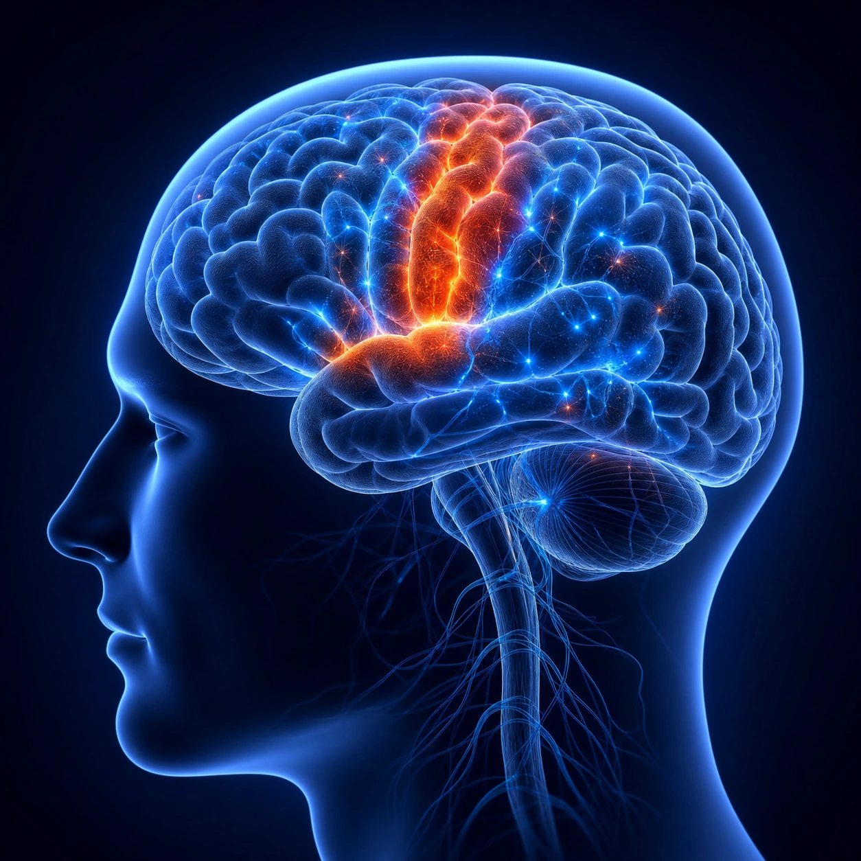 Ilustración de actividad cerebral para un estudio motor