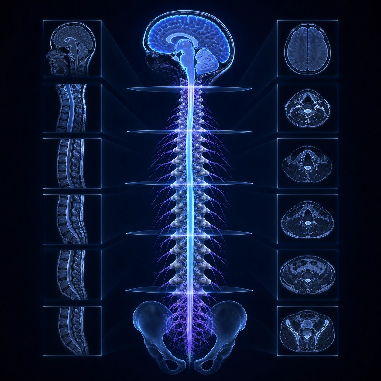 Ilustración de columna vertebral
